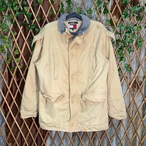 Vintage Y2K Tommy Hilfiger jeans 00 khaki utility chore coat